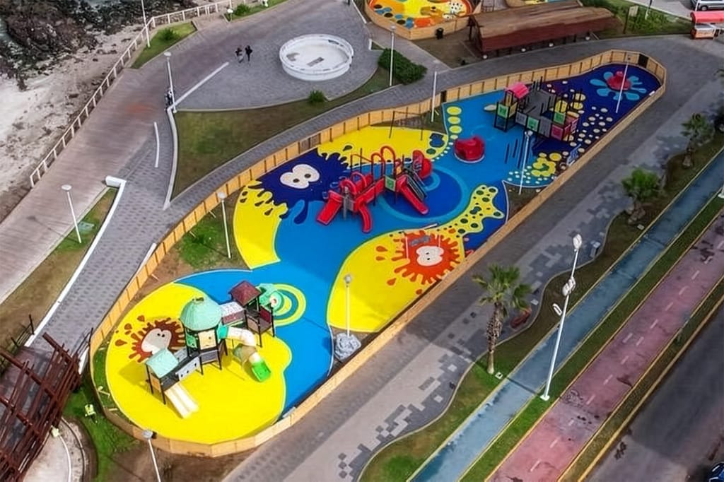 Rosehill TPV® playground surface in Iquique, Chile, at installation in 2023