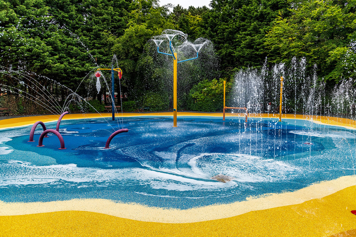 Splash Park with Colorful TPV Surface